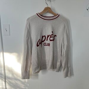 Abercrombie & Fitch Cream and Red Crew Neck Sweater